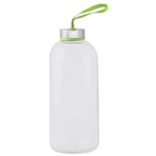 1 Litre Glass Water Bottle Transparent-Lime